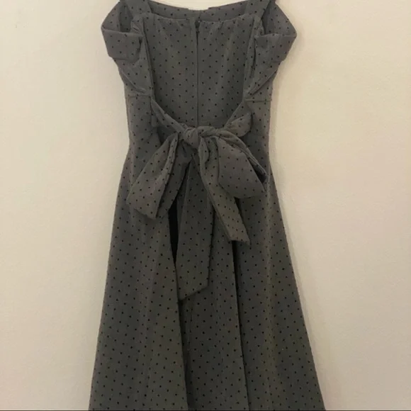 Merry Marilyn Small Polka Dot Dress - Dark Gray w/ Black Polka Dots - Picture 6 of 7